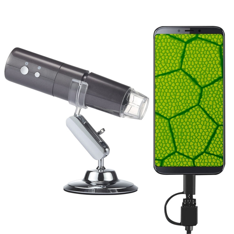 50X~1000X 放大鏡高清影像感測器 1920x1080P USB WiFi 數位顯微鏡，配 8 顆 LED 與專業支架