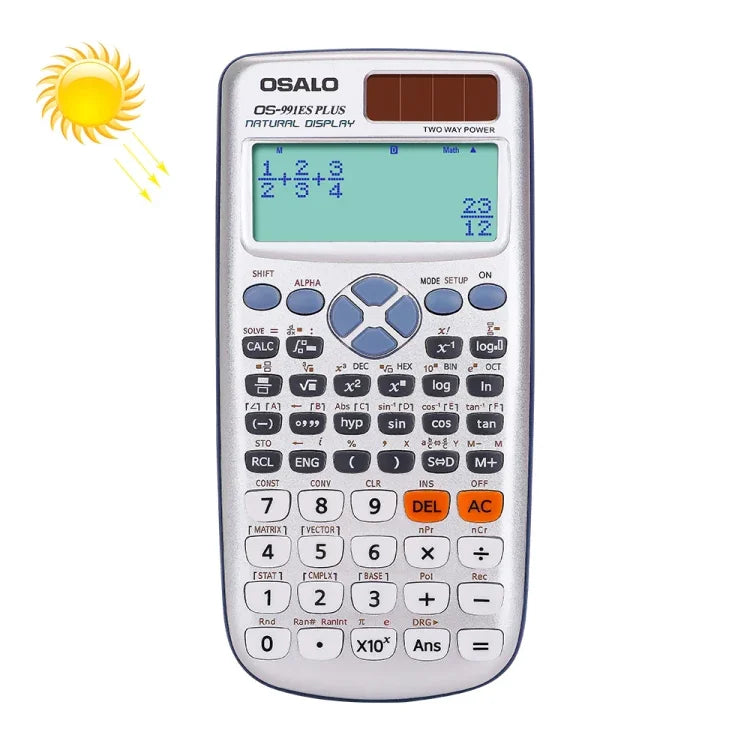 OSALO OS-991ES PLUS 10+2位多功能學生科學計算器 太陽能雙電源計算器，OS-991ES