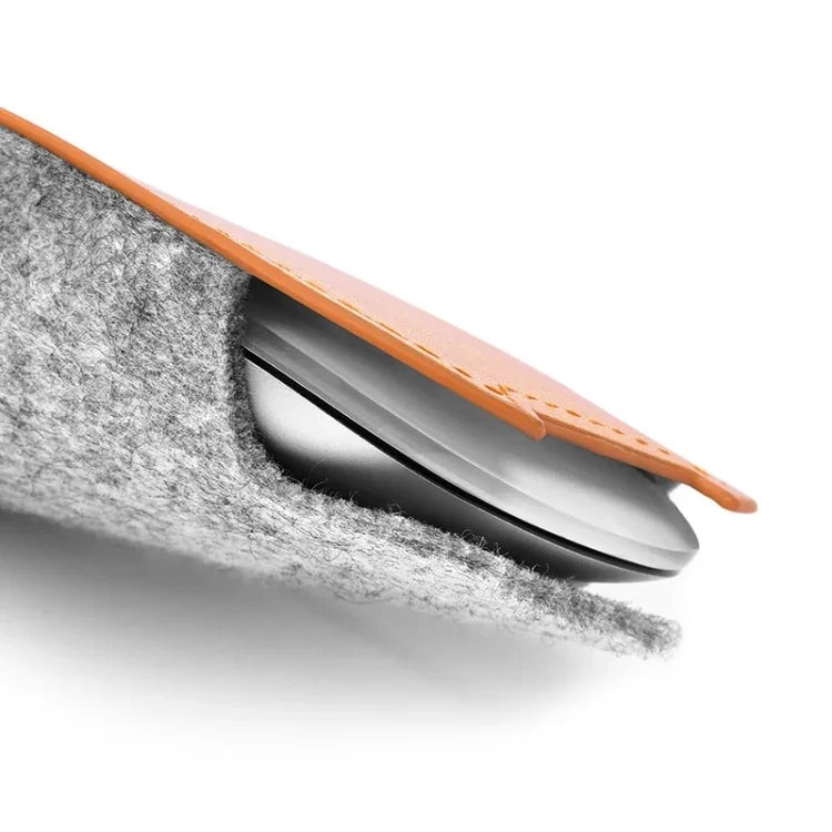 歐式彈性PU皮毛氈滑鼠收納袋，適用Apple Magic Mouse 2，歐式風格