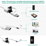 i95 3 in 1 USB Ear Scope Inspection HD 0.3MP Camera Visual Ear Spoon for OTG Android Phones & PC & MacBook, 1.75m Length Cable, 3 in 1 White  0.3MP