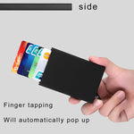 防磁不鏽鋼 PU 名片夾信用卡盒，尺寸：10*6.2*0.8cm
