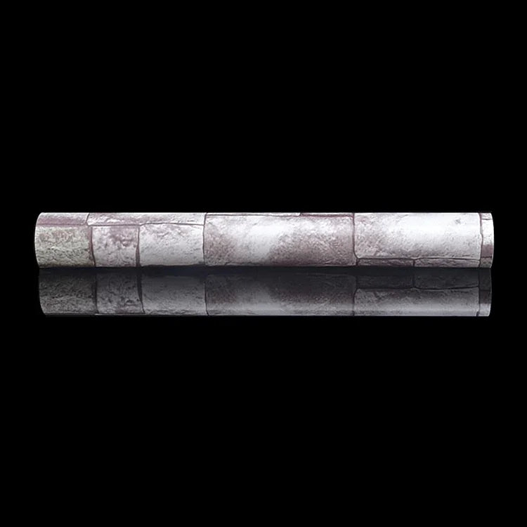 Qingshi 創意3D石磚裝飾壁紙貼紙 臥室客廳牆面防水壁紙卷，尺寸：45 x 1000cm，Qingshi