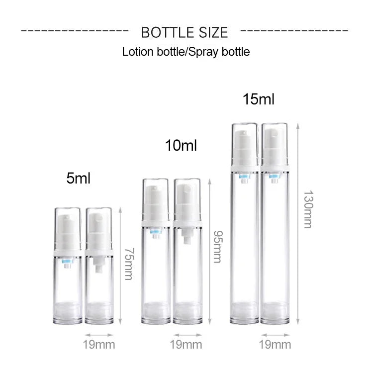 5 件便攜無氣真空泵瓶 細霧香水噴霧瓶，5ml，5ml
