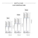 5 件便攜無氣真空泵瓶 細霧香水噴霧瓶，10ml，10ml