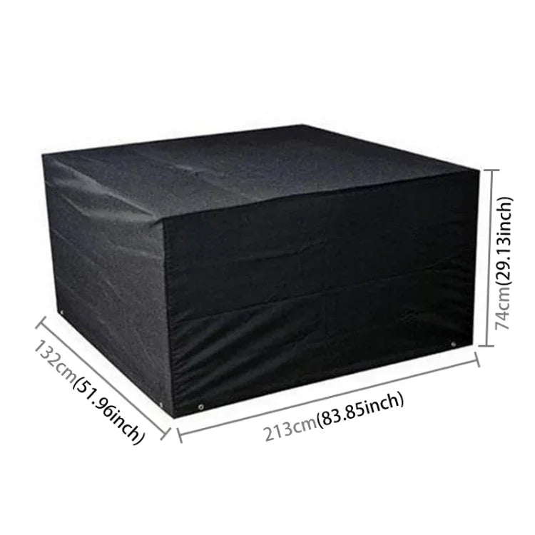 Anti-UV Waterproof Dust-proof 210D Oxford Cloth Folding Table Chairs Protective Cover Outdoor Furniture Set Cover, Size: 213*132*74cm(Black), Size: 213*132*74cm