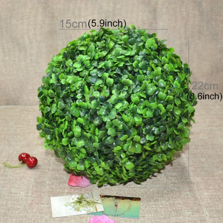 仿真阿格萊亞香花植物球修剪婚禮活動家居戶外裝飾掛飾，直徑：8.7 英寸，8.7 英寸