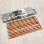 12支繪畫書寫素描木製鉛筆預削尖HB藝術石墨鉛筆，HB