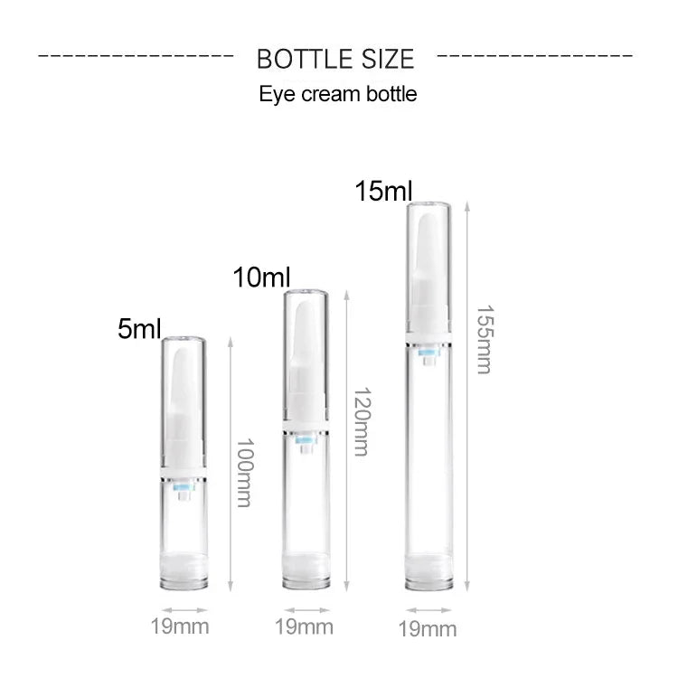 5 件透明空旅行便攜可重填塑料泵瓶容器，10ml，10ml