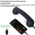 Type-C 插頭麥克風復古電話防輻射手機聽筒，Type-C