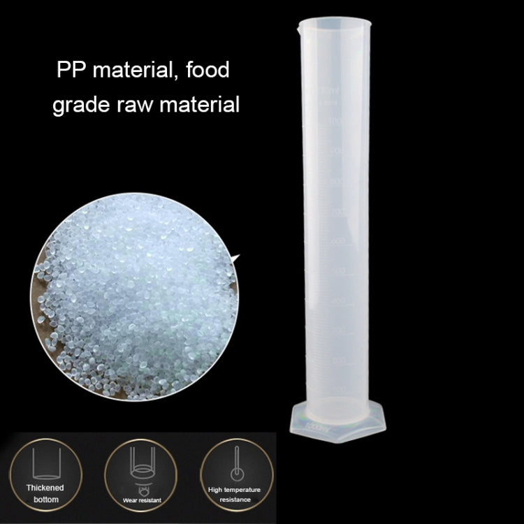 1000mL PP塑料帶嘴刻度量筒 六角底座，1000ml