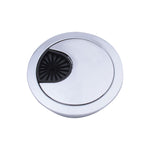 2片桌面電腦鋅合金圓形穿線盒蓋，孔徑：53mm（亮金色），53mm