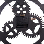 Retro Wooden Round Single-sided Gear Clock Number Wall Clock, Diameter: 50cm, Number 50cm