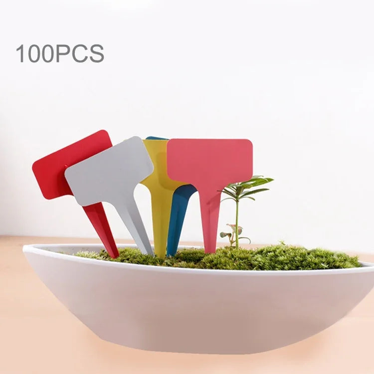100PCS Floral Label Gardening Label T - type Label Insert Label Potted Label,Random Color Delivery, Plant Label 4