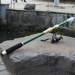 2.1米碳素釣竿 旅行便攜釣竿，隨機顏色發貨，2.1米