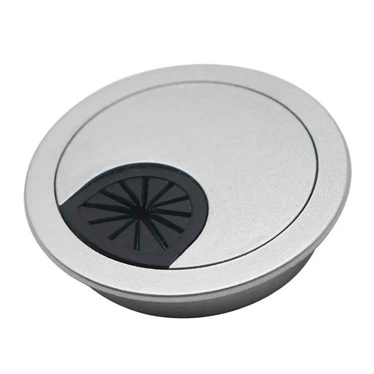 10片桌面電腦塑料圓形穿線盒蓋，孔徑：53mm，53mm