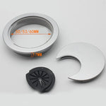 10片桌面電腦塑料圓形穿線盒蓋，孔徑：53mm，53mm