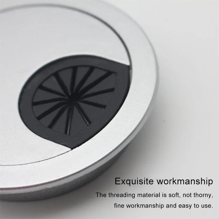 10片桌面電腦塑料圓形穿線盒蓋，孔徑：53mm，53mm