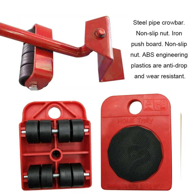 重型家具家用手推車升降移動滑軌套件4滾輪及家具升降搬運套裝