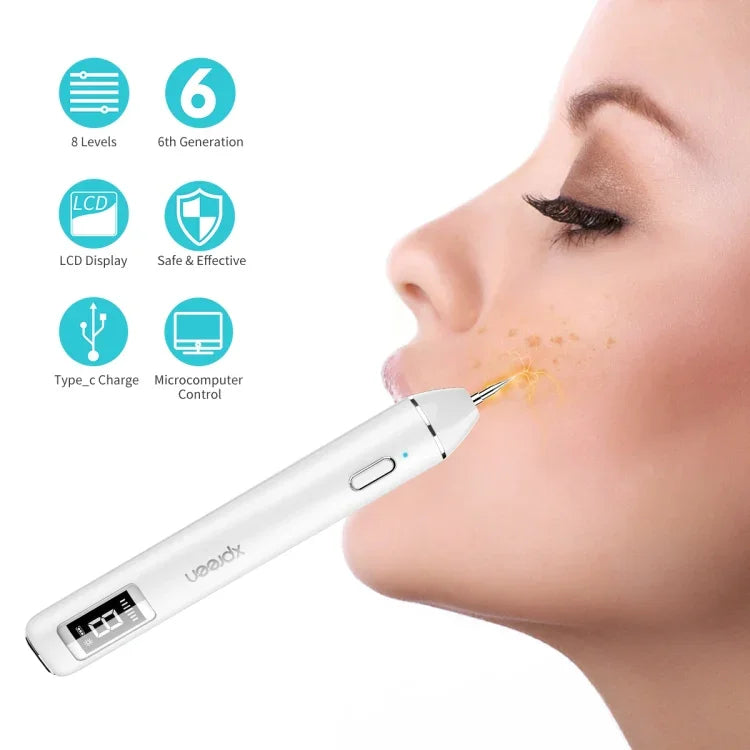 Xpreen XPRE061 專業暗斑去除器 雀斑紋身充電式疣痣去除器，帶LED螢幕和聚光燈