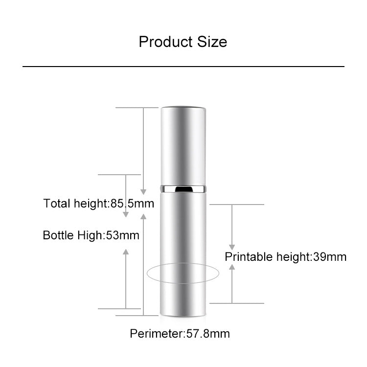 便攜迷你可重複填充玻璃香水細霧噴霧器金屬外殼，5ml