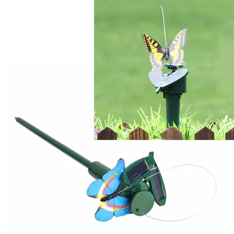太陽能電動旋轉蝴蝶蜂鳥裝飾飛行模擬蝴蝶寵物趣味玩具園藝田園裝飾玩具，蝴蝶2