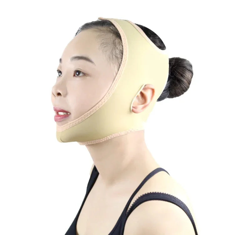 Lycra Flesh Color Breathable Skin Care And Lift Reduce Double Chin Mask Face Belt, Size: XL, Size: XL