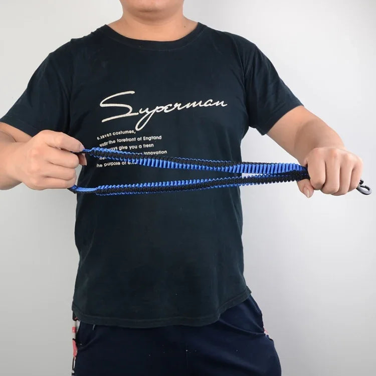 寵物伸縮緩衝雙牽引繩尼龍反光編織繩，小號，長度：70cm，隨機顏色發貨，雙牽引70cm