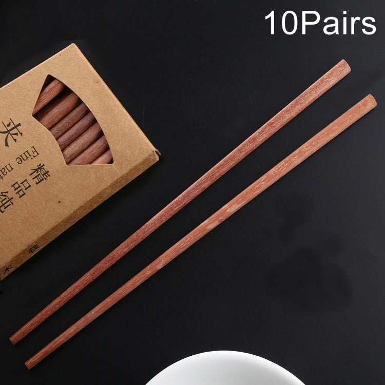 10雙天然紅檀木防滑筷子