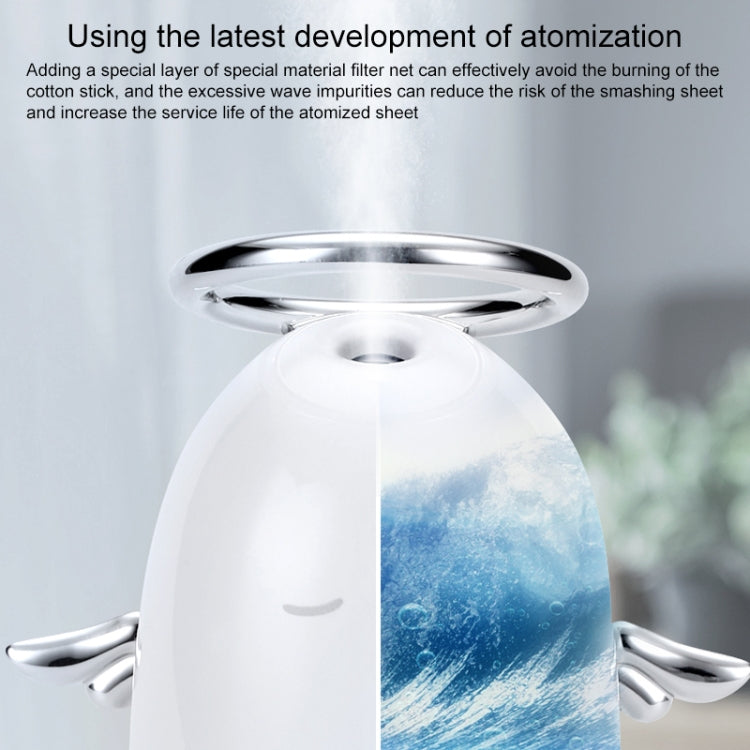 TSHM0迷你天使霧化加濕器附彩色夜燈，水箱容量：230mL