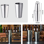 不鏽鋼波士頓調酒器高級調酒師工具/高級酒吧工具，容量：750 + 600ml，調酒器