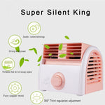 30W 渦輪無葉迷你桌面靜音風扇，適用於宿舍／臥室／客廳／辦公室，三段風速模式，AC 220V