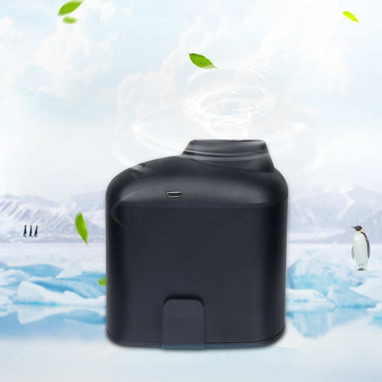 便攜創意掛腰 USB 風扇，三段可調風速，黑色，灰色