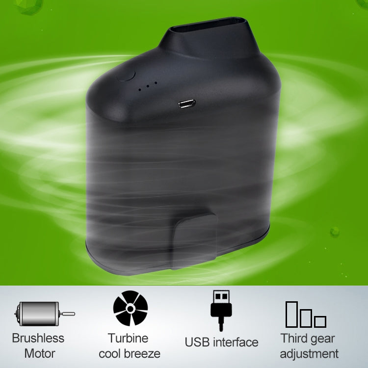 便攜創意掛腰 USB 風扇，三段可調風速，黑色，灰色