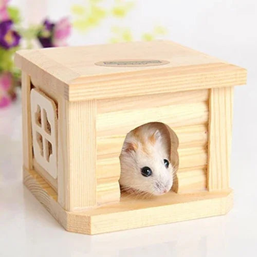 寵物平頂木屋小動物兔子倉鼠籠，平頂木屋