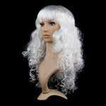 彩色野性捲曲派對頭飾波浪長PET假髮，女性用（黑色）
