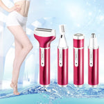 4合1 USB充電鬢角眉毛修剪器身體除毛機組附USB線，4合1