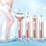 4合1 USB充電鬢角眉毛修剪器身體除毛機組附USB線，4合1