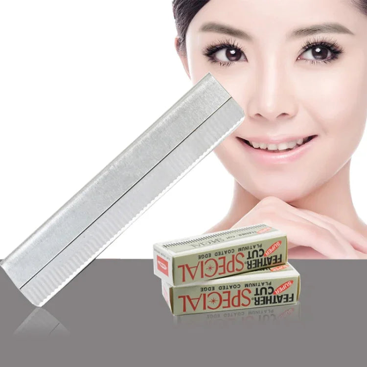 10件專業美髮工具刮刀片，修眉器刮鬍刀刮毛刀片（銀色）