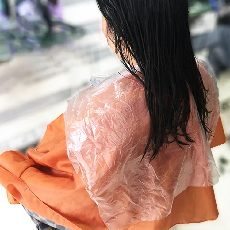 200件一次性染髮披肩/帽子，理髮店護理布圍巾（透明）