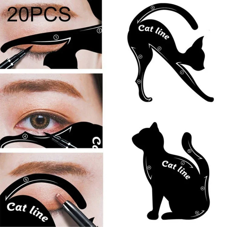 20件裝／10套女性貓眼線化妝工具模型