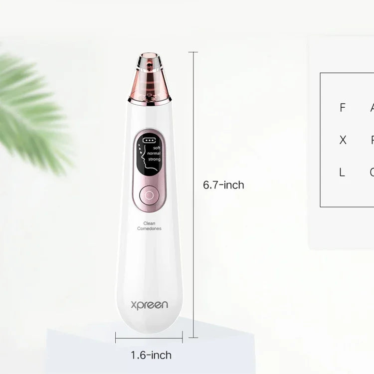 Xpreen 可充電毛孔清潔儀 家用臉部美容儀器，配備 LED 螢幕及 4 支探頭，XPRE111