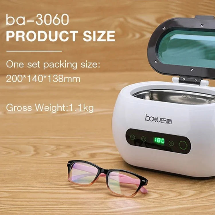 baku BA-3060 220V 家用眼鏡珠寶清潔工具 超聲波清洗機，歐規插頭，歐規插頭