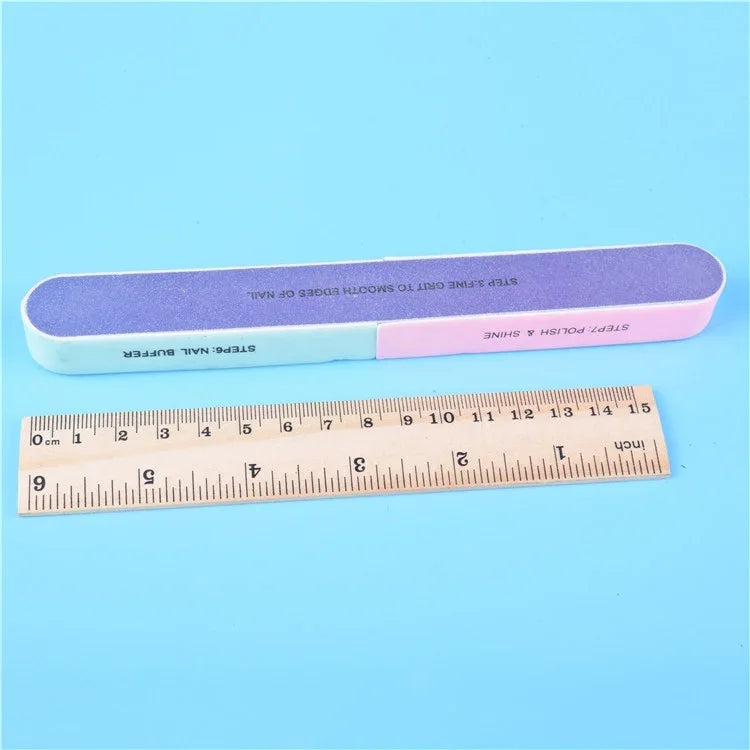 10片七面拋光條指甲銼緩衝器拋光器，用於手指甲和腳趾甲，1片七面