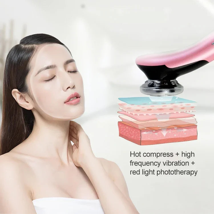 BLK-D818 臉部美容儀熱冷彩光皮膚再生儀 EMS 微電流美容導入儀，BLK-D818（粉色），BLK-D818（白色）