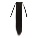 自然長直髮馬尾繃帶式假髮馬尾，女性用，長度：60cm，60cm