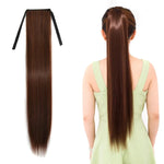 自然長直髮馬尾繃帶式假髮馬尾，女性用，長度：75cm，75cm
