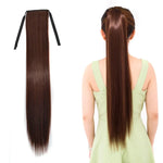 自然長直髮馬尾繃帶式假髮馬尾，女性用，長度：75cm，75cm