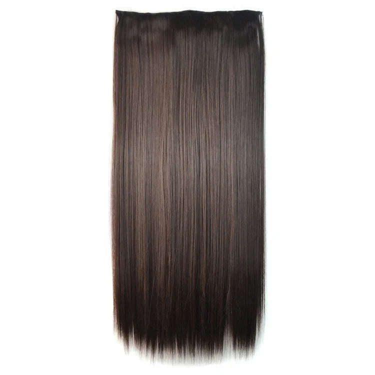 4B# 一體無縫五夾假髮 長直髮假髮片，4B#