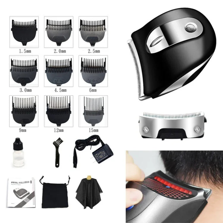 HJ-2019 男士電動剃須刀漸變自助理髮器含布+海綿+備用刀頭，標準版，中國插頭，含布+海綿+備用刀頭