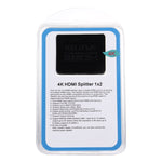 4K HDMI 分配器全高清 1080p 視頻 HDMI 切換器 1x2 分配放大器雙顯示用於 HDTV DVD PS3 Xbox，4K HDMI（黑色），4K HDMI（白色）